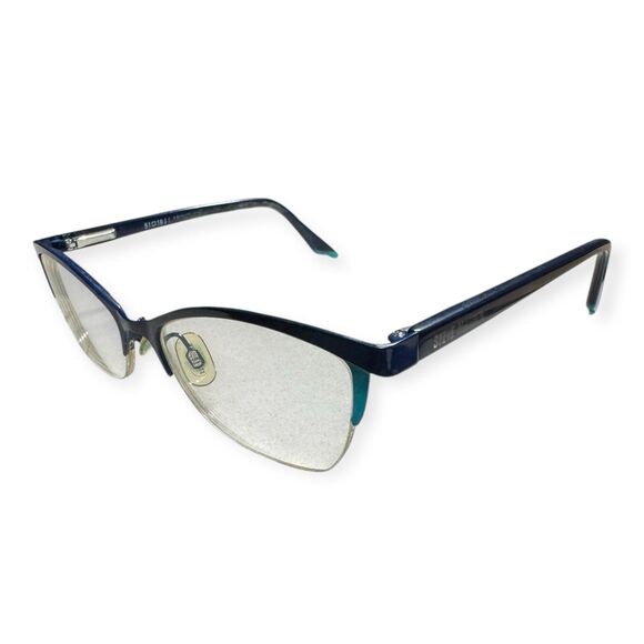 Steve Madden Teal Cat Eye‎ Half Rim Eyeglasses Womens